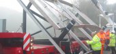 large retractable roof steel frame lift